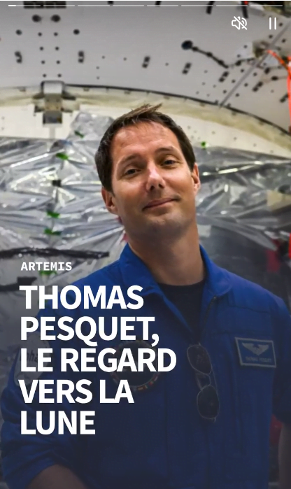 Exemple actu social stories, Thomas Pesquet regard vers la lune