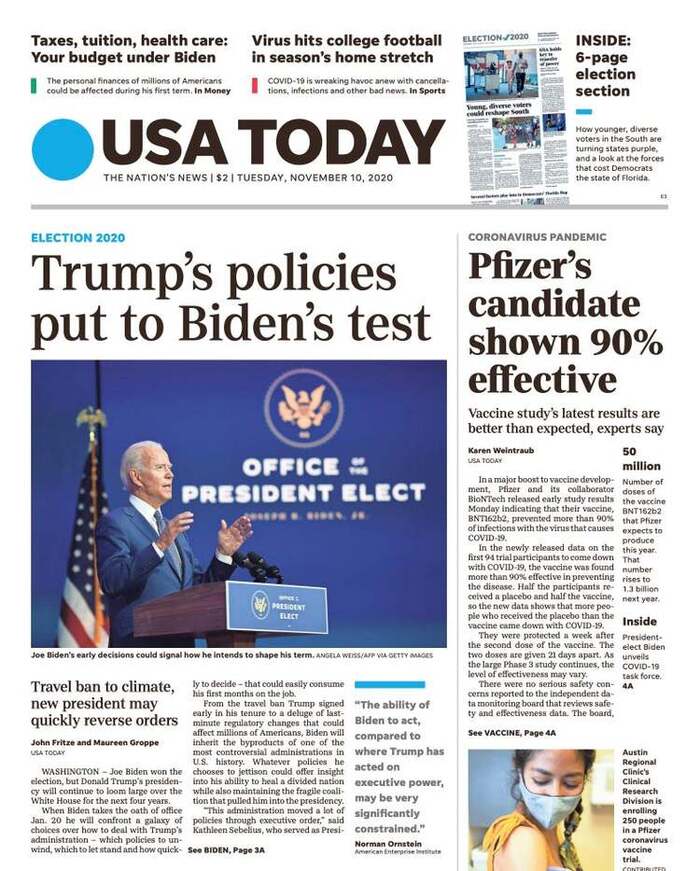 newspaper about Biden