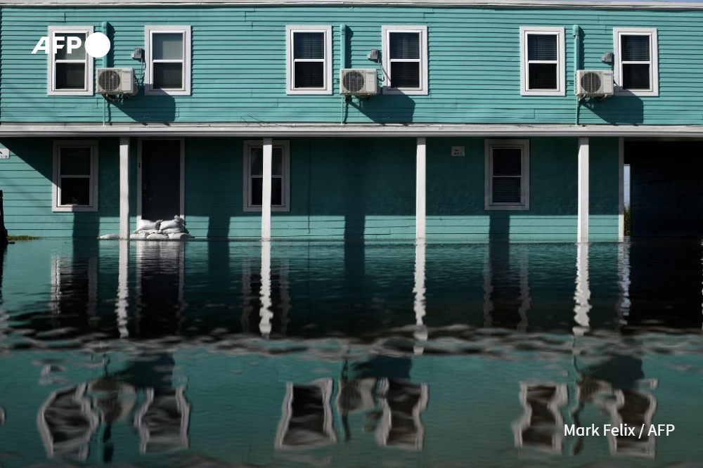 A flooded motel after the passage of Hurricane Beryl in Surfside Beach, Texas