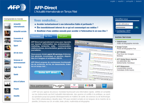 Lancement d’AFP-Direct permettant la diffusion individualisée des services texte de l’AFP